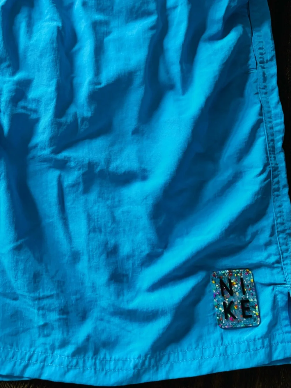 Mens Nike Teal Blue Drawstring Swim Shorts Medium